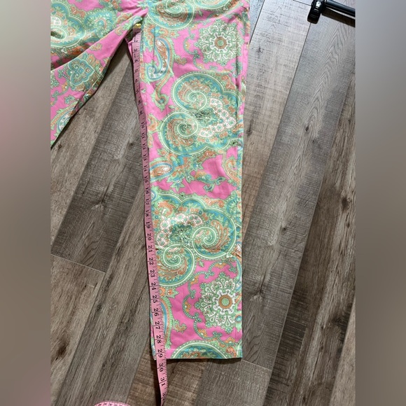 Fabulous Ralph Lauren Pink and Green Paisley Pants Sz 4 EUC - Picture 7 of 9